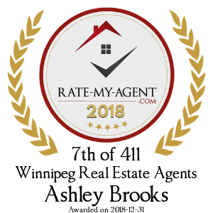 Top Rated Winnipeg Real Estate Agent Badge for Ashley Brooks verified on 2018-12-20 by Rate-My-Agent.com