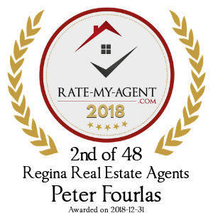 Top Rated Regina Real Estate Agent Badge for Peter Fourlas verified on 2018-12-20 by Rate-My-Agent.com